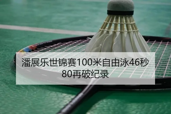 潘展乐世锦赛100米自由泳46秒80再破纪录